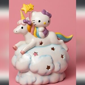 Hello Kitty Unicorn Tealight Holder Blue Sky Clayworks Ceramic Rainbow Sanrio
